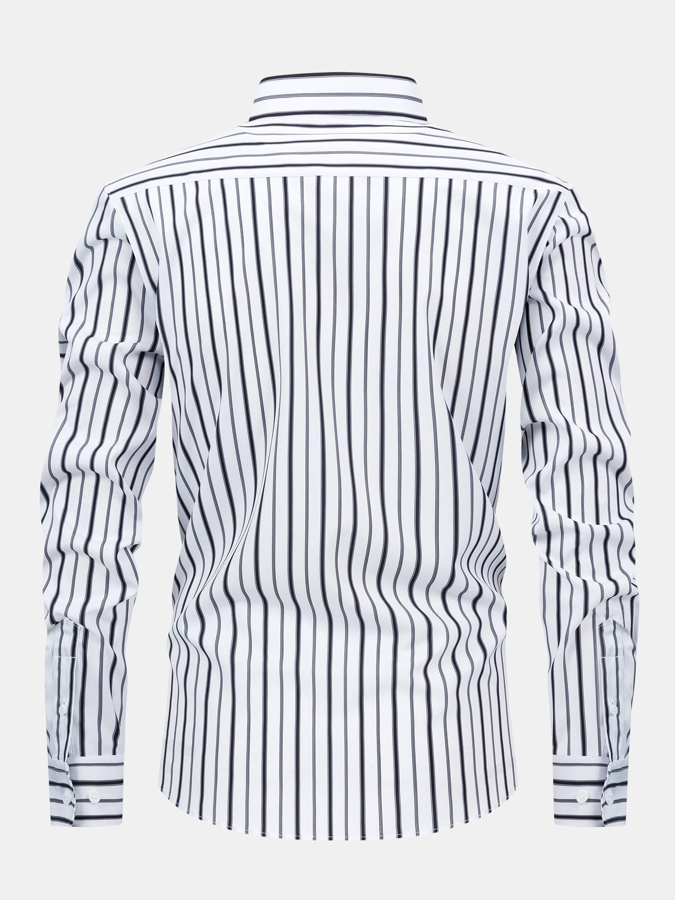 Long Sleeve Stripe Button Up Shirt & Slim Fit Tapered Trousers